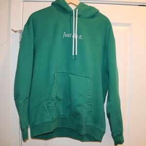 Nike Heavyweight Hoodie Men’s Medium Teal Green Just Do It Embroidered